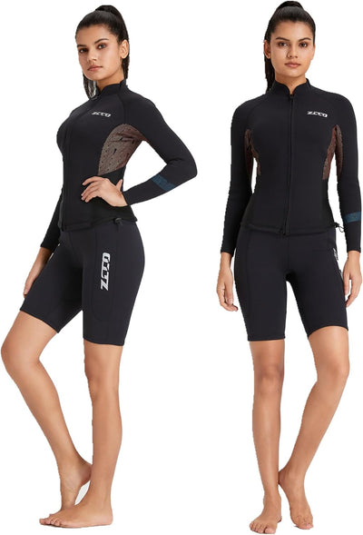 ZCCO Neoprenanzüge Top Jacke 1,5mm Neopren Anzüge Frauen Männer Neoprenanzug Jacke Langarm Tauchen T