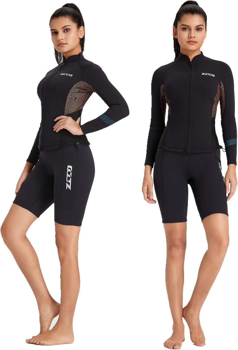 ZCCO Neoprenanzüge Top Jacke 1,5mm Neopren Anzüge Frauen Männer Neoprenanzug Jacke Langarm Tauchen T