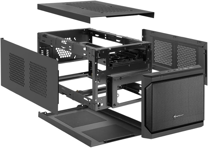 Sharkoon QB One PC-Gehäuse (Mini-ITX, 2X 2,5/3,5 interne, 2X USB 3.0/2.0),Schwarz