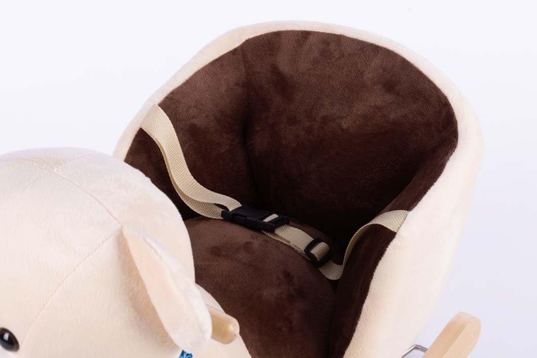 Schaukeltier Baby ab 1 Jahr – Plüsch Teddybär Schaukelpferd für Kinder bis 25 kg – mit Schaukel und
