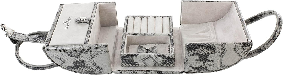 Céline Cellier Schmuckkasten Schmuckschatulle Schmuckkoffer mit Spiegel Grau - CC-P6108C