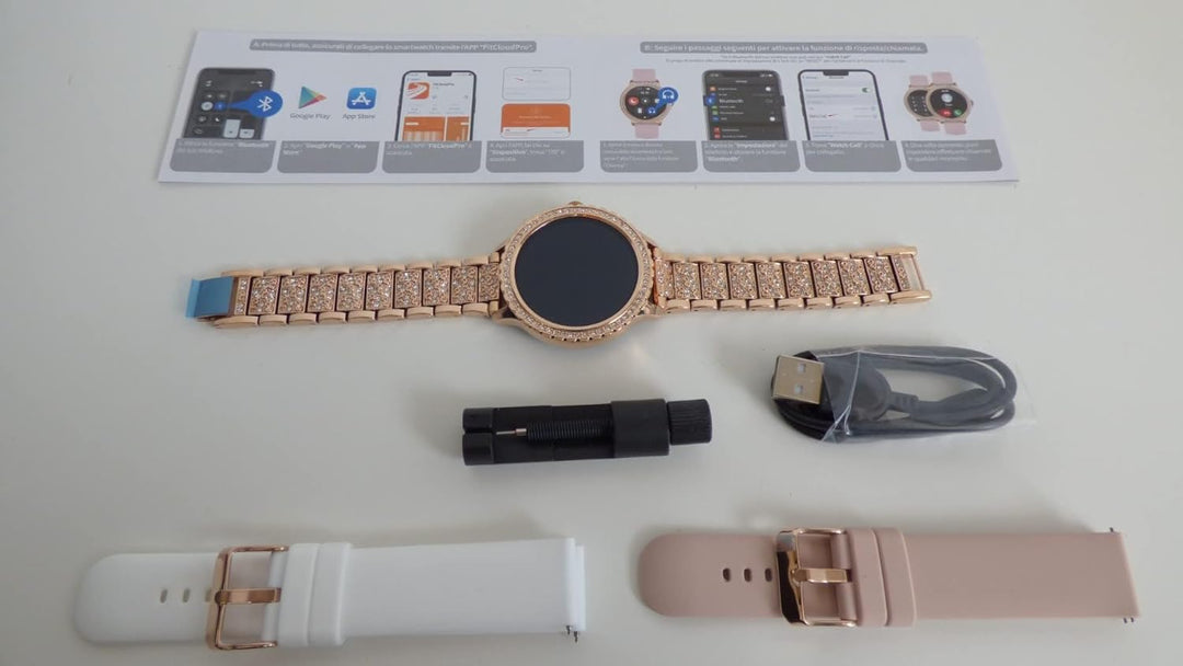 Smartwatch mit Telefonfunktion Diamond, 1.32"Smart Watch Damenuhr mit Anruffunktion ,Menstruationszy