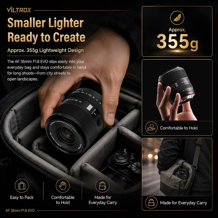 VILTROX 35mm F1.8 EVO Full Frame Kamera objektiv APO-Design mit Sony E Mount Camera Lenses mit Gross