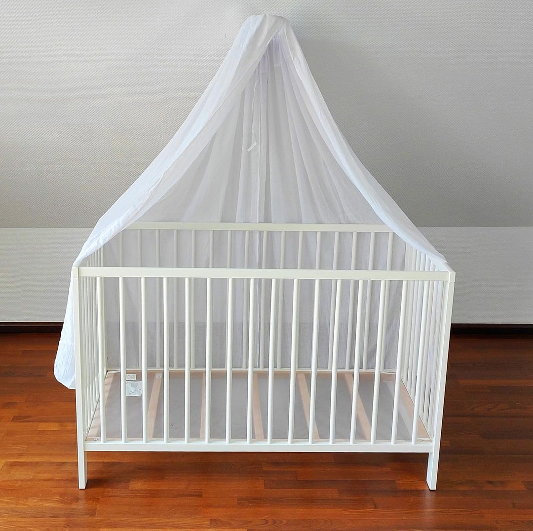 Babykajo Betthimmel Stange mit Standfuss - Freistehende Himmelstange für Babybetten. Gestell aus Met