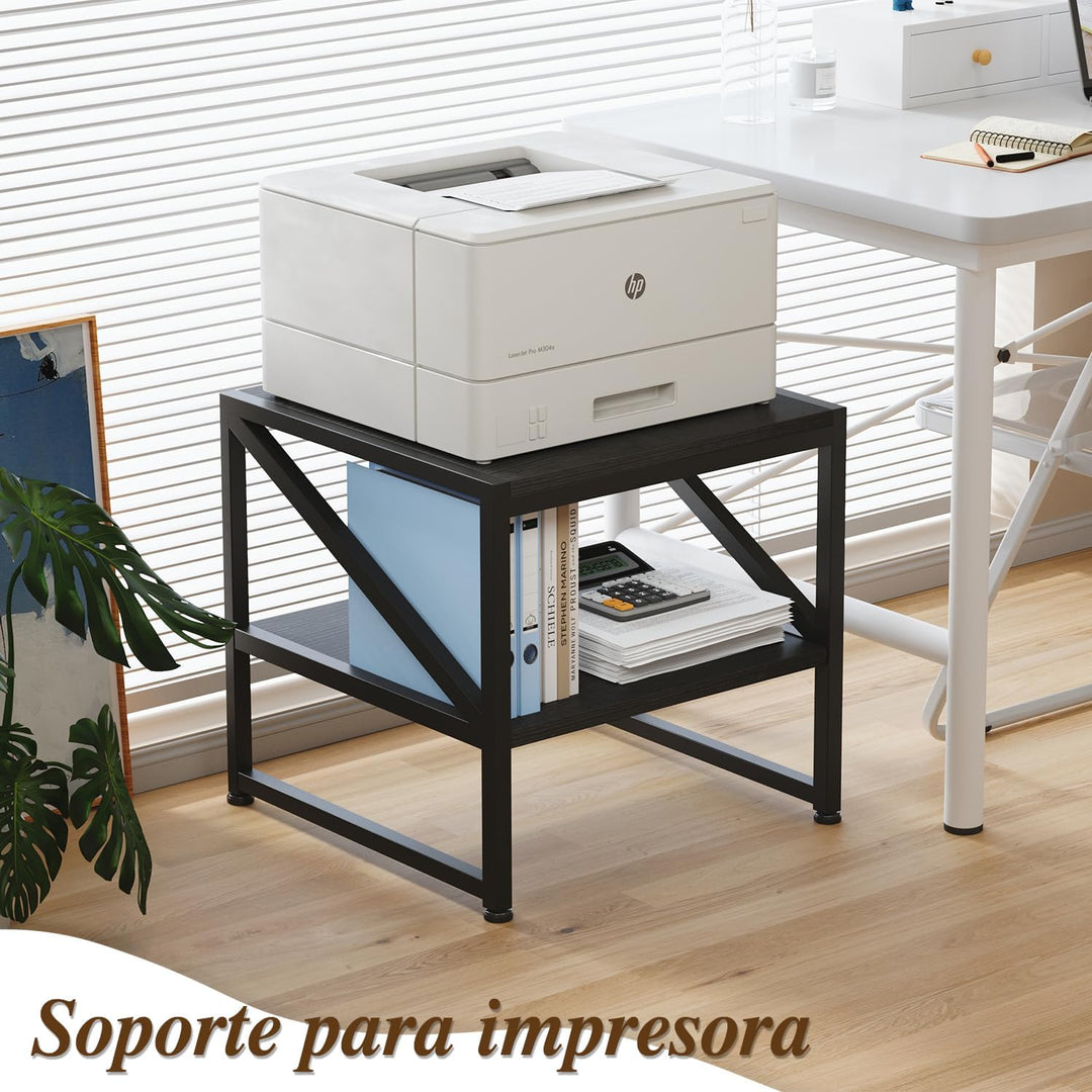 Beistelltisch Wohnzimmer 50x50x51,5 cm, Couchtisch mit 2 Ebenen bis 90 kg belastbar, Industrie-Desig