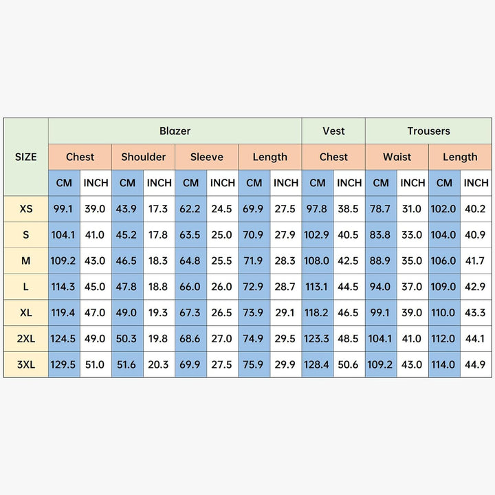 KUDMOL Herren 3-Stücke Anzug Business EIN Knopf Smoking Anzug für Männer Smoking Klassische Blazer W