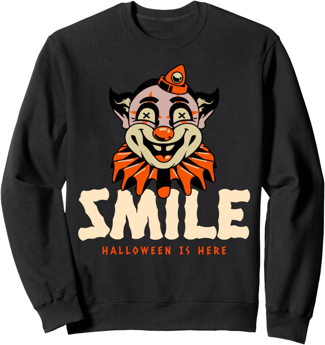 Lächeln Clown lustiges Kostüm Halloween Sweatshirt