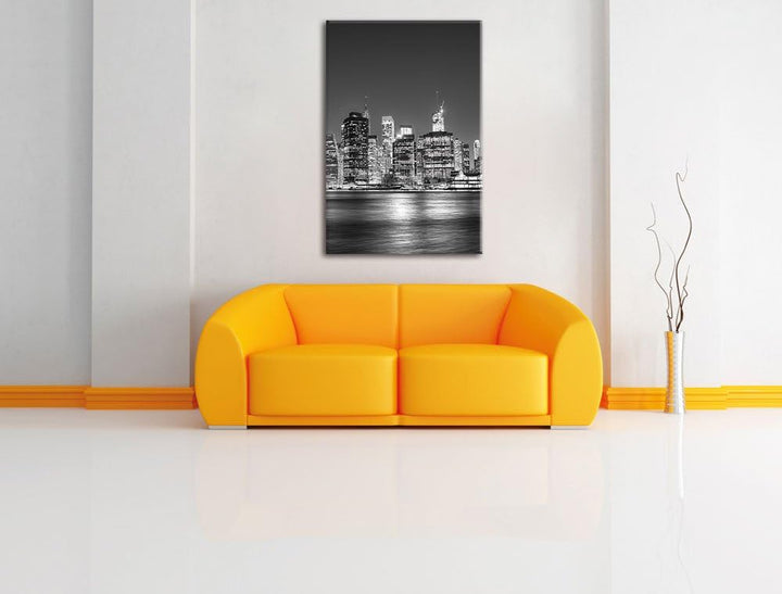 Pixxprint New York City, Format: 100x70 auf Leinwand, XXL riesige Bilder fertig gerahmt mit Keilrahm