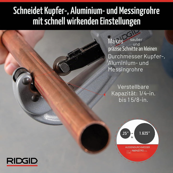 RIDGID 31632 Modell 151 Schnelleinstellbarer Rohrabschneider, Rohrabschneider von 6 mm bis 42 mm Sin
