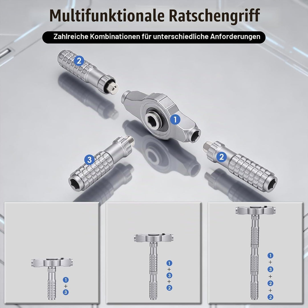 Yosoo Health Gear 66-in-1 Magnetisch Ratschen Schraubendreher Set mit Abnehmbarem Ratschengriff, Mul