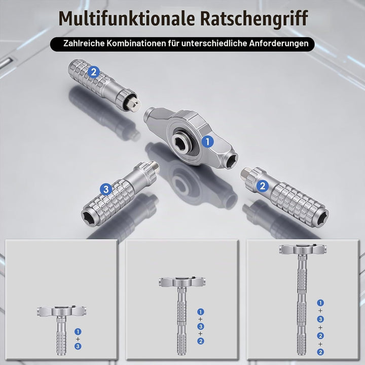 Yosoo Health Gear 66-in-1 Magnetisch Ratschen Schraubendreher Set mit Abnehmbarem Ratschengriff, Mul