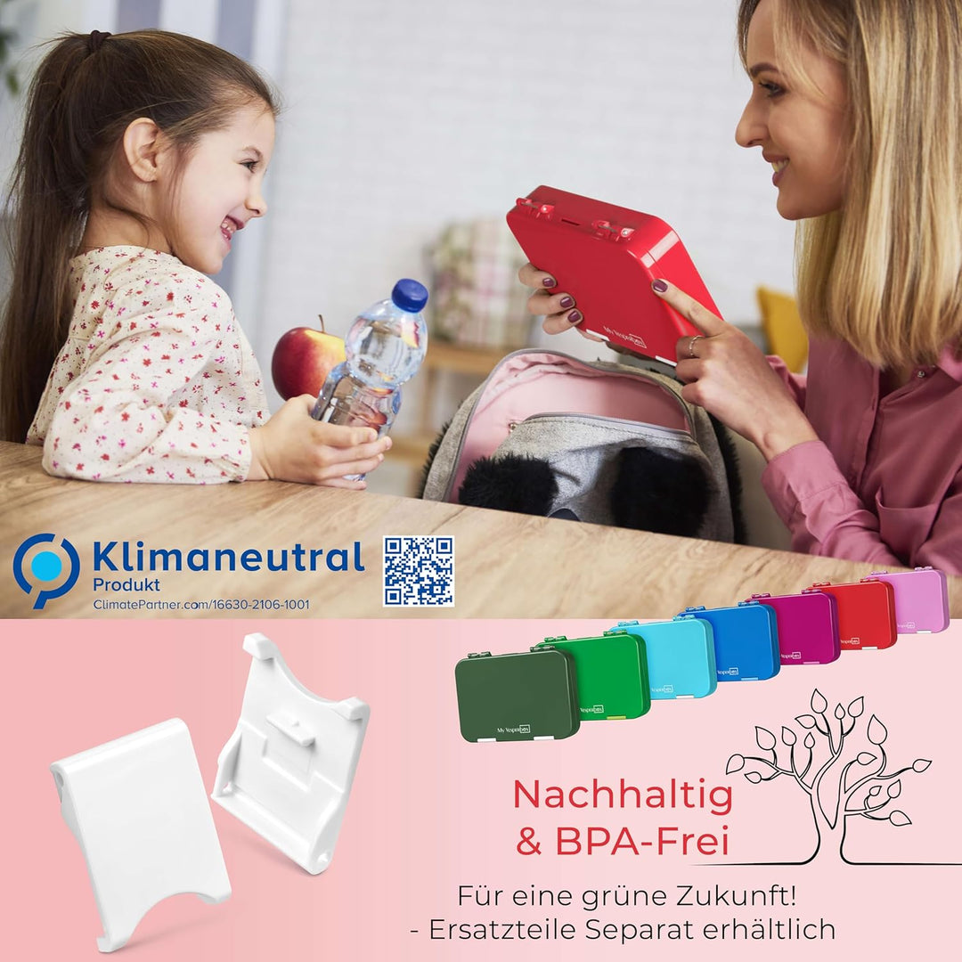 My Vesperbox – Len - Bento Box Kinder - Lunchbox mit 4+2 Fächern - extrem robust – Brotdose – Brotbo