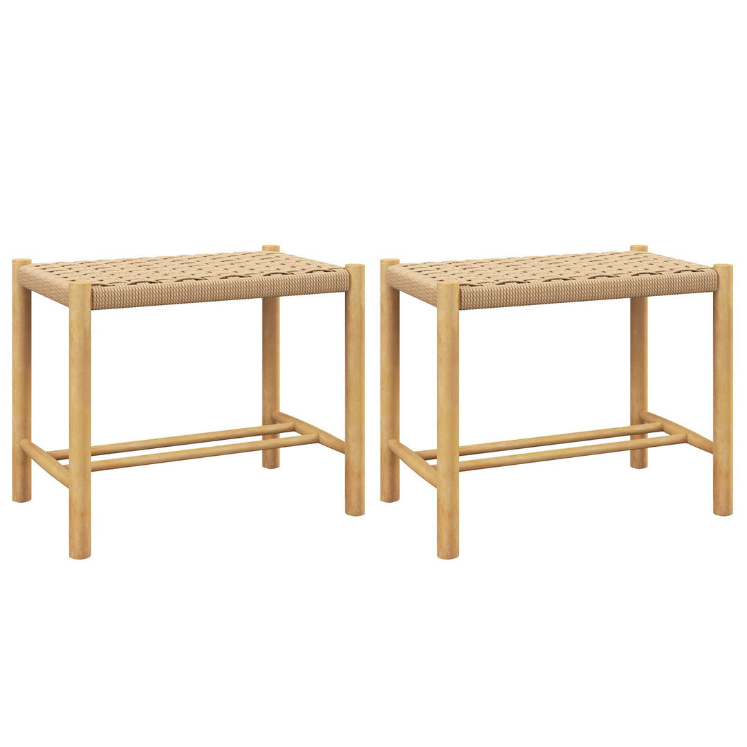 GIANTEX Barhocker 2er Set Barstühle, Esszimmerstühle Küchenstühle Holz &amp; geflochtenem Papier, Tresen