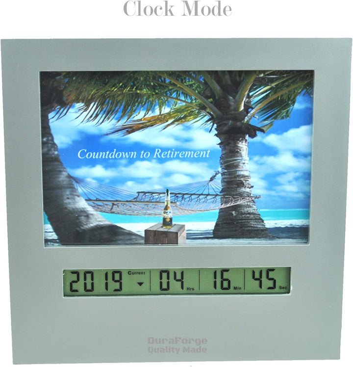 9999 Tage Ruhestand Countdown Uhr mit grossem Display Digital Timer & einem 4x6 Bilderrahmen lustige