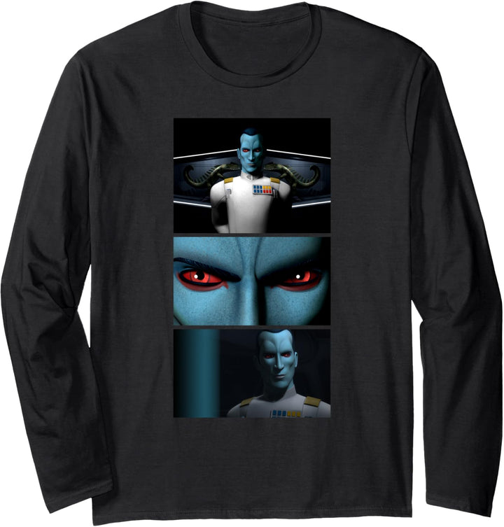Star Wars The Clone Wars Grand Admiral Thrawn Red Eyes Langarmshirt