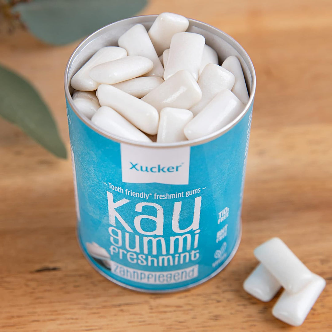 Xucker Zuckerfreie Zahnpflege Kaugummis Set - Xylit Kaugummi mit Spearmint &amp; Freshmint Geschmack I V