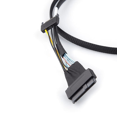 10Gtek® Mini SAS SFF-8644 to U.2 SFF-8639 NVMe SSD Cable with 15P SATA Power Cable, External 26Pin t