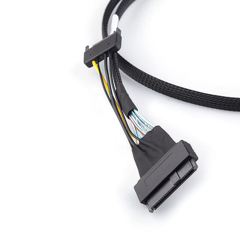 10Gtek® Mini SAS SFF-8644 to U.2 SFF-8639 NVMe SSD Cable with 15P SATA Power Cable, External 26Pin t
