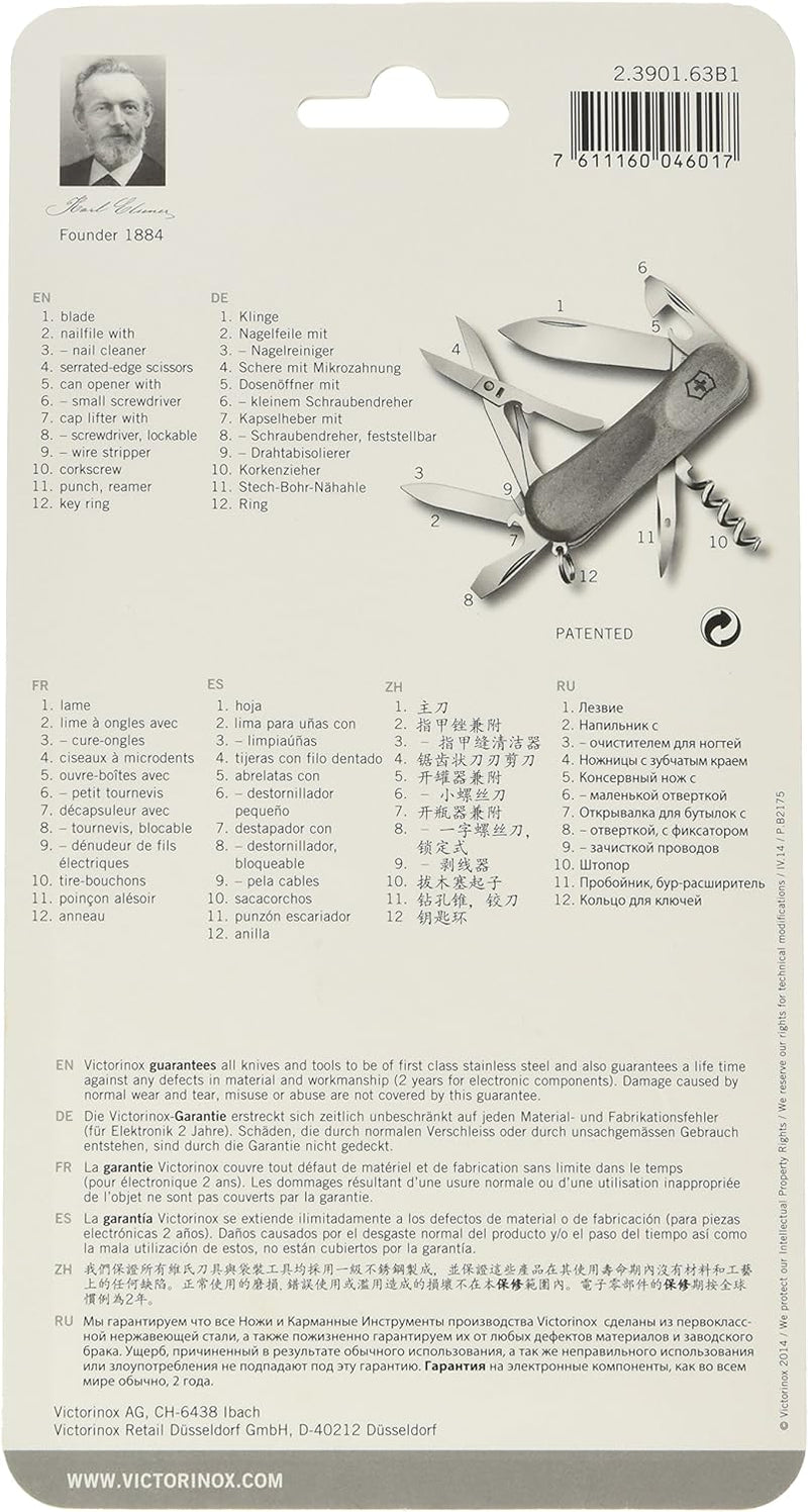 Victorinox, Schweizer Taschenmesser, Evolution 14, Multitool, 12 Funktionen, Klinge, gross, Dosenöff