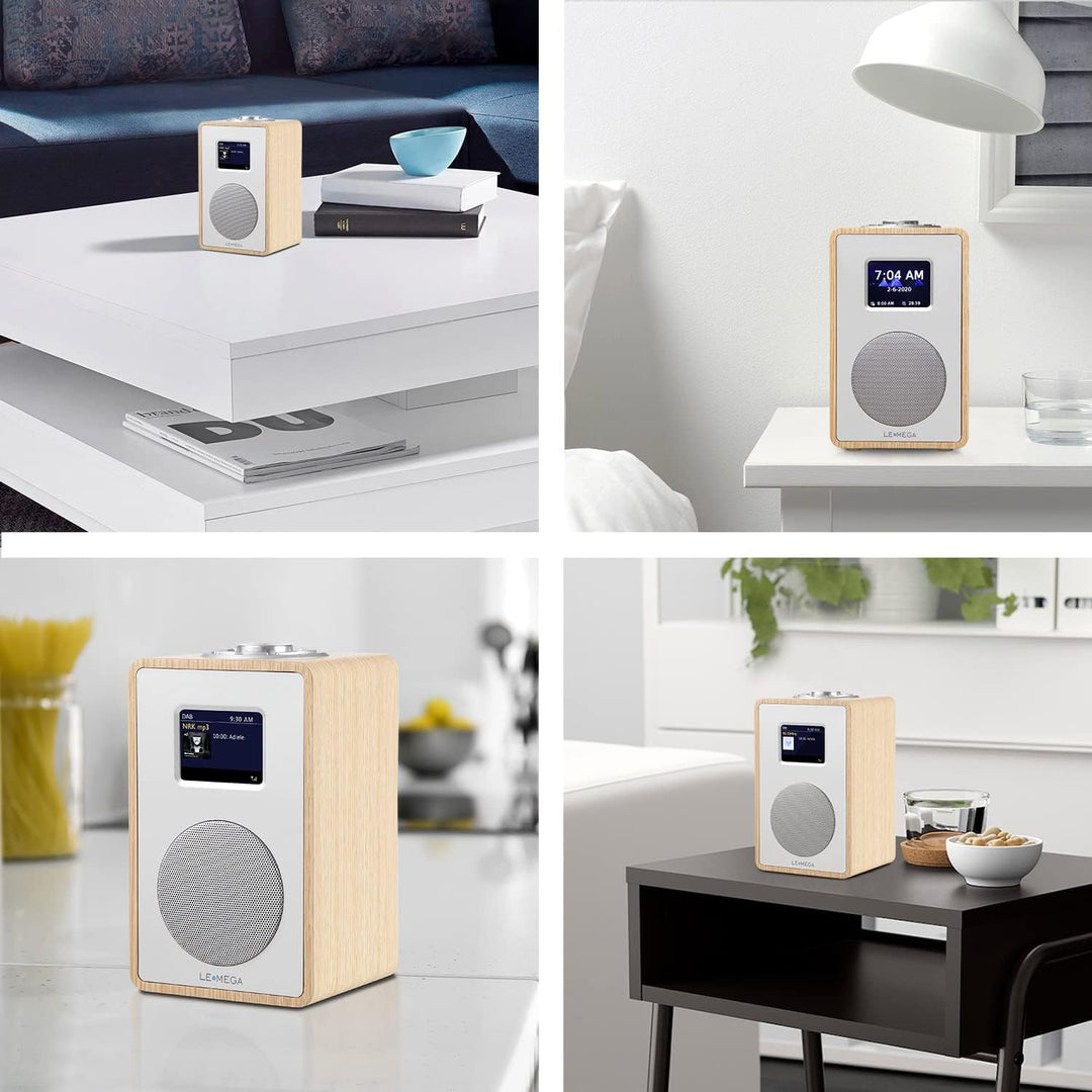 LEMEGA CR4 DAB/DAB+ und UKW Digitalradio,Bluetooth Lautsprecher, DAB Radio,Doppelwecker,Küchen/Schla