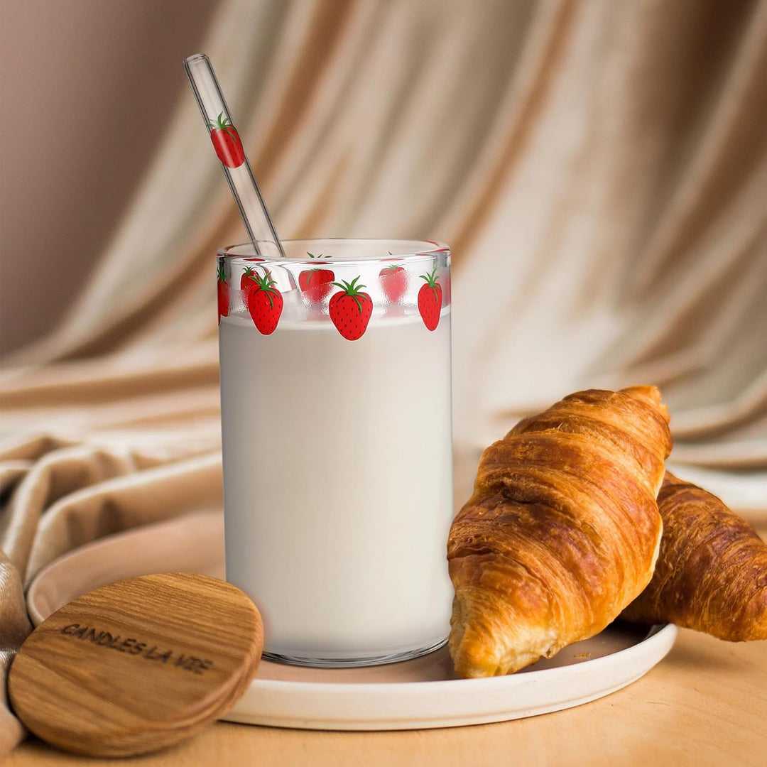 UPKOCH Kaffeebecher 4 Sets Erdbeerglas Erdbeerglas Tasse Klarglas Becher Glas Schnabeltasse Glas Kaf