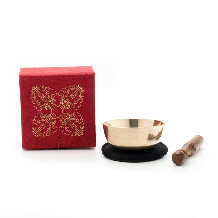 Gegossene Klangschale ca. 150g mit Geschenkbox, rot