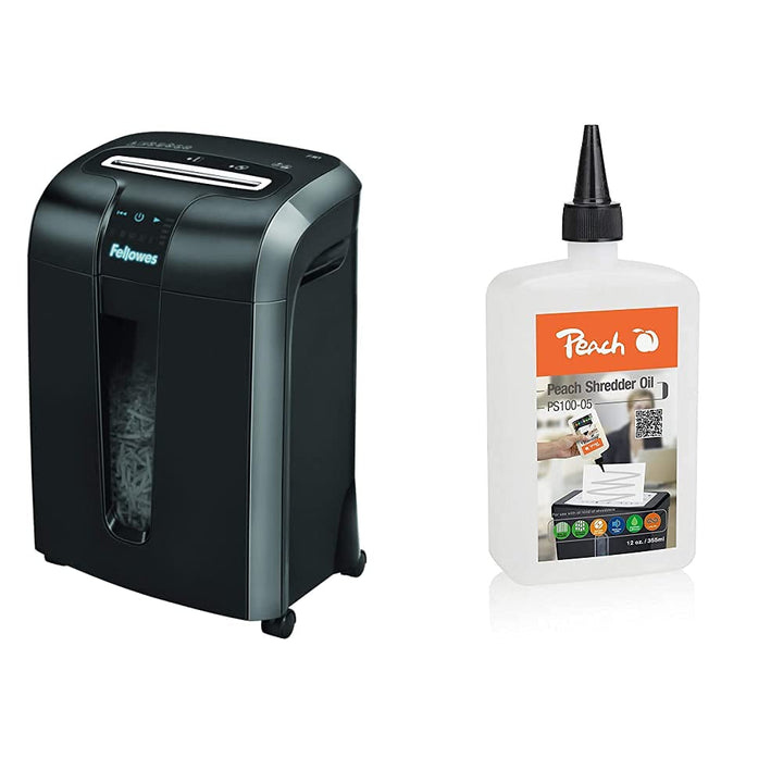 Fellowes Aktenvernichter Powershred 73Ci, Partikelschnitt 12 Blatt, 100% Staufrei & Peach Aktenverni