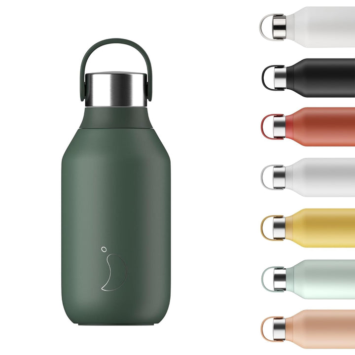 Chilly's Series 2 Trinkflasche - Isolierflasche aus Edelstahl mit Soft-Touch-Kragen & Trageschlaufe