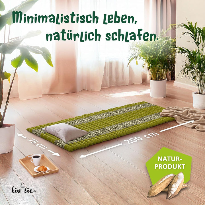 livasia Rollmatte Rollmatratze L-200x110x4,5cm, Gästebett Gästematratze 1 Person, Reisebett Kofferra