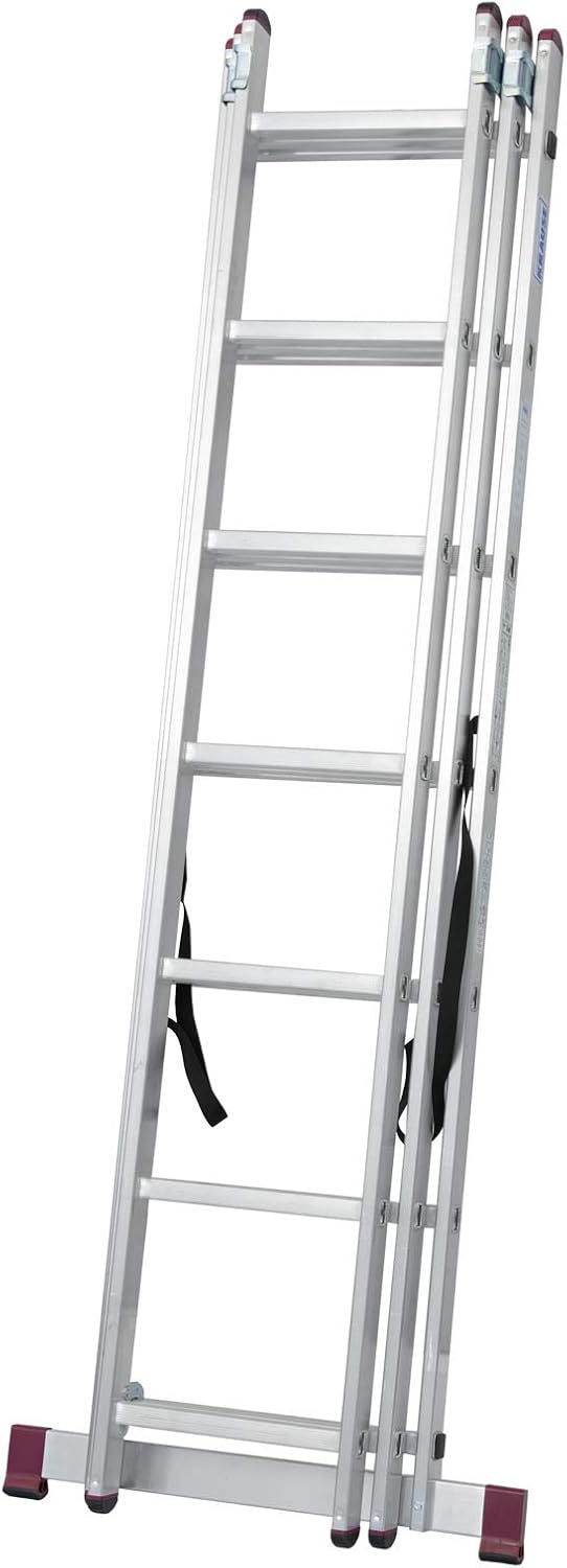 Krause 030375 Vielzweckleiter Corda 3x7 SPR. 4 Stufen Schwarz, 4 Stufen Schwarz