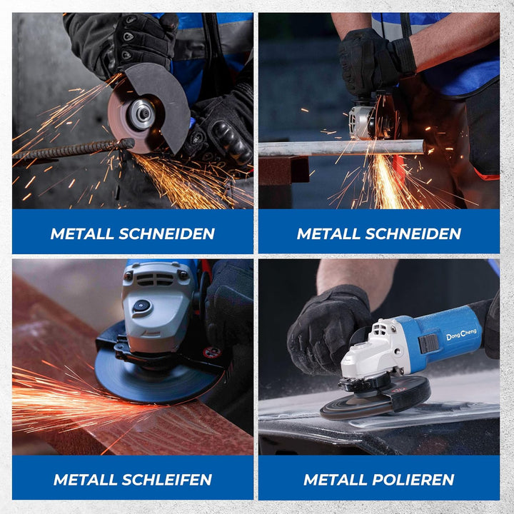 DongCheng Winkelschleifer 800W, Scheiben-Ø: 125 mm, 11,800min-1,Schnellverschlussabdeckung, Zusatzgr