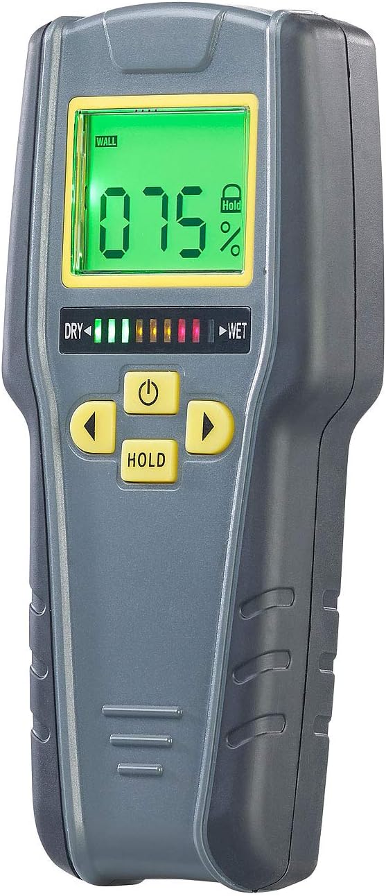 AGT Feuchtigkeitsmessgerät: Digitaler 4in1-Feuchtigkeits-Detektor mit Nicht-invasiver Messung, LCD (