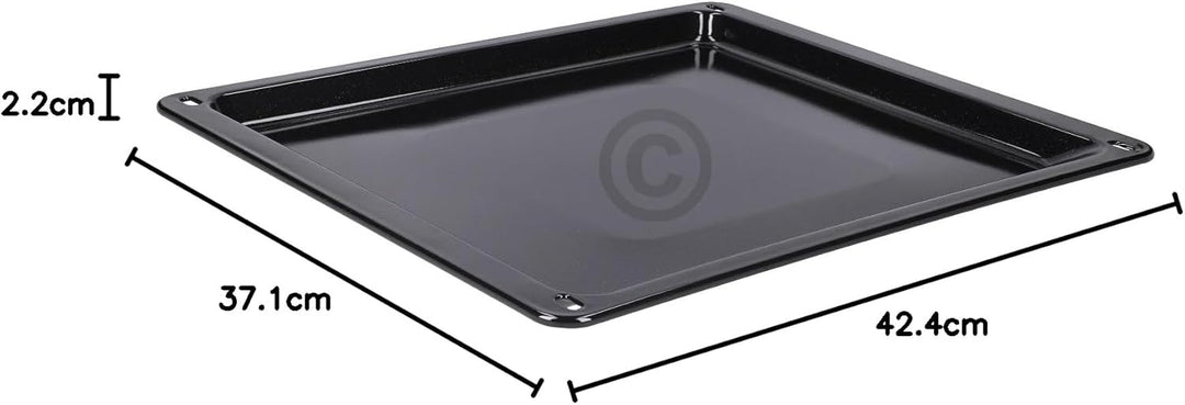 Backblech kompatibel mit Zanussi 3531939233 emailliertes Bleck für Backofen Dampfgarer 422x370x23 mm