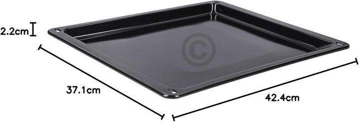 Backblech kompatibel mit Zanussi 3531939233 emailliertes Bleck für Backofen Dampfgarer 422x370x23 mm