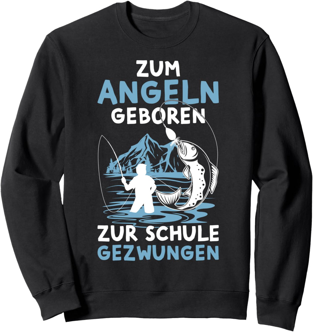 Zum Angeln Geboren Angler Fischer Kinder Junge Angel Sweatshirt