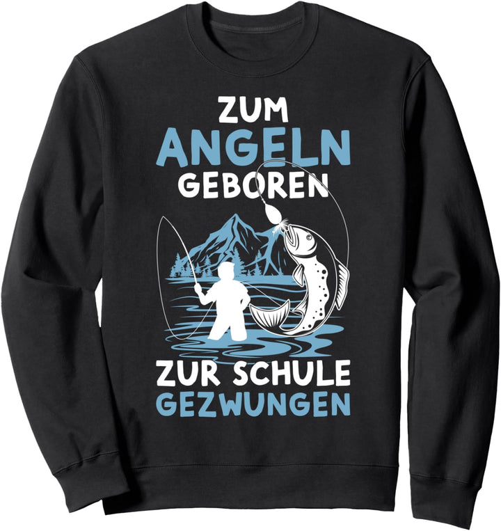 Zum Angeln Geboren Angler Fischer Kinder Junge Angel Sweatshirt