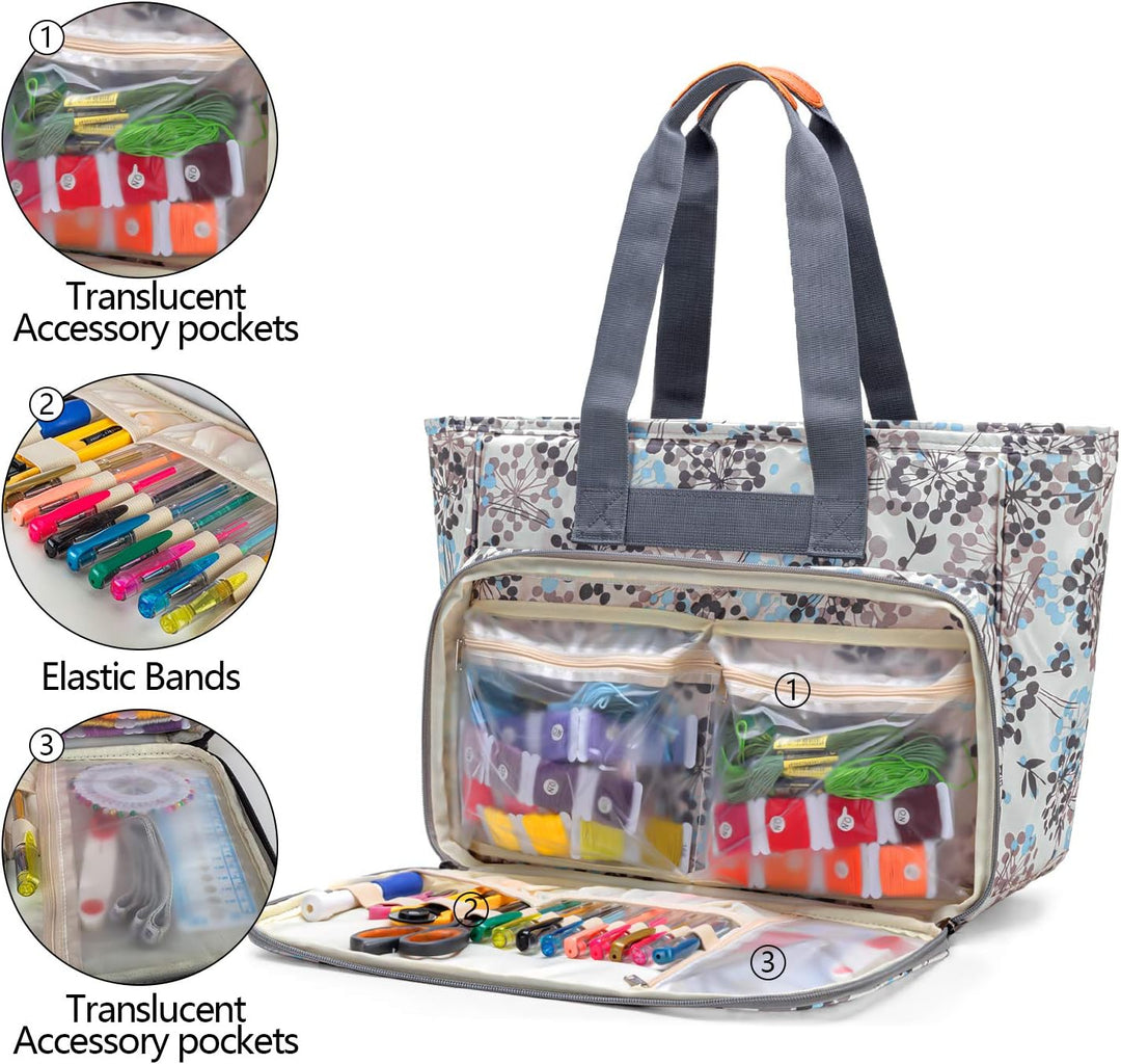 Yarwo Reisetasche für Kreuzstich Tool Kit, Aufbewahrungstasche für Stickerei Set, Tragetasche für St