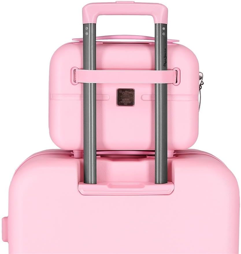 Pepe Jeans Highlight Kulturbeutel, anpassbar, mit Umhängetasche, Rosa, 29 x 21 x 15 cm, Harter ABS-K