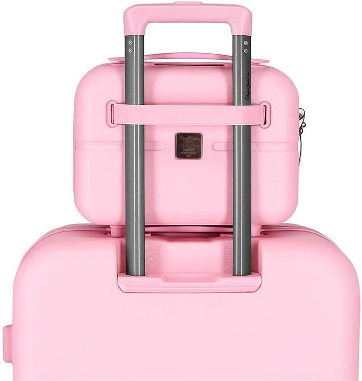 Pepe Jeans Highlight Kulturbeutel, anpassbar, mit Umhängetasche, Rosa, 29 x 21 x 15 cm, Harter ABS-K