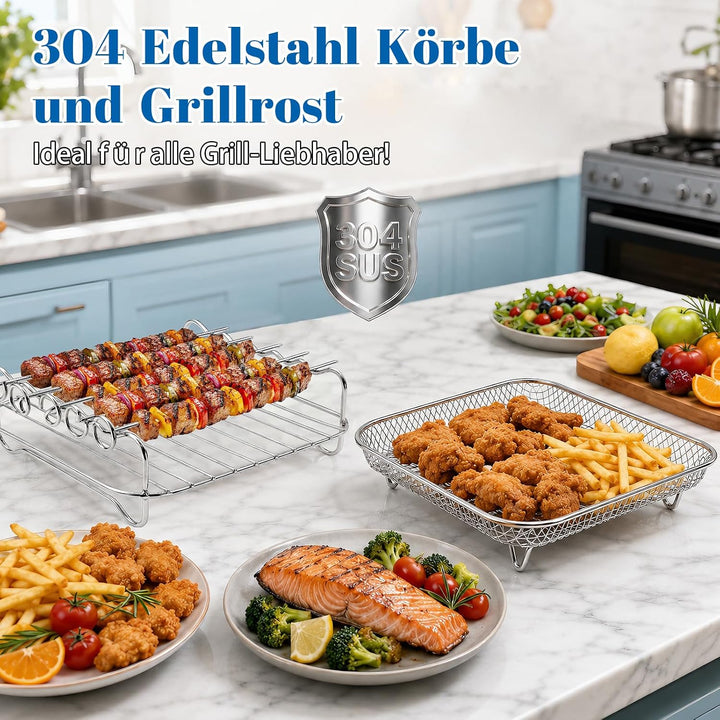 Airfryer Zubehör - Heissluftfritteuse Zubehör für COSORI Iconic Single 6,2L | SE601S, Silikonform He