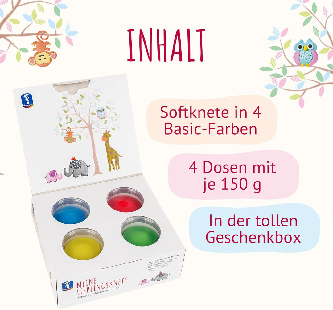 Feuchtmann MEINE LIEBLINGSKNETE | Knetset 4 x 150g | vegane glutenfreie Knete | Kinderknete ungiftig
