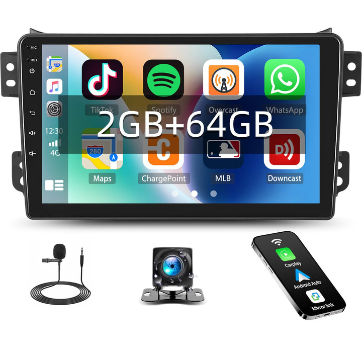 SIXTOP [2G+64G] Android 13 Autoradio mit Bluetooth für Suzuki Splash Ritz/Opel Agila 2004-2014 mit C