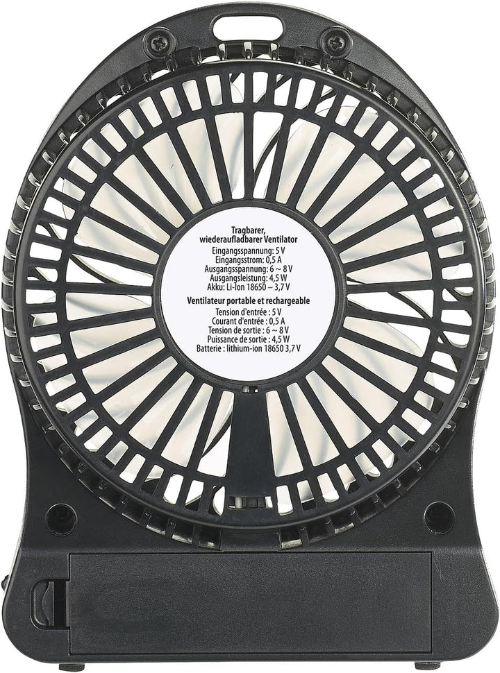 PEARL Tischventilator Akku: 2er-Set 2in1 Akku-Tisch-Ventilator mit LED-Leuchte, 1.300 mAh (Kfz Venti