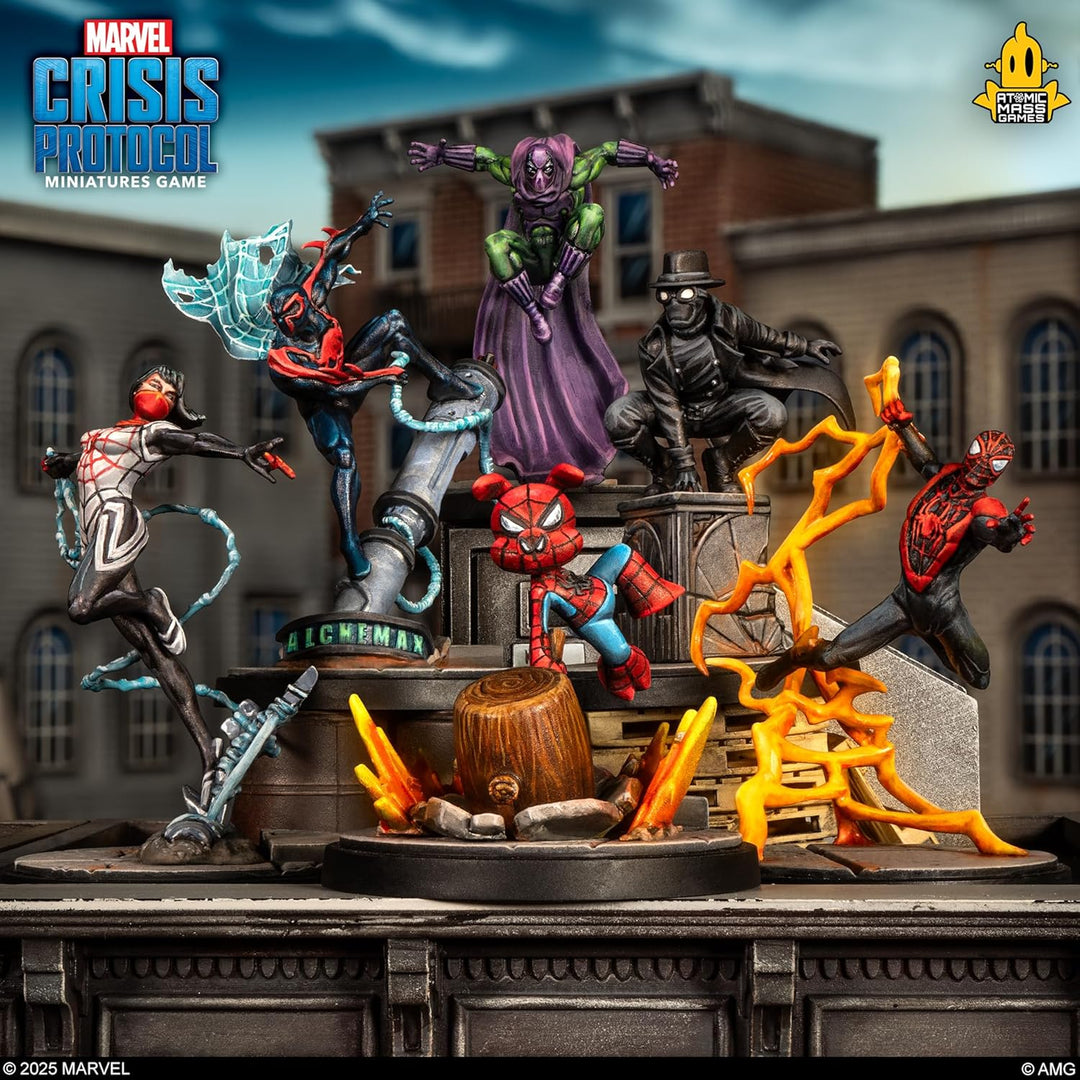 Asmodee, Marvel: Crisis Protocol – Silk, Spider-Ham & Spider-Man Noir, Character Pack, Atomic Mass G