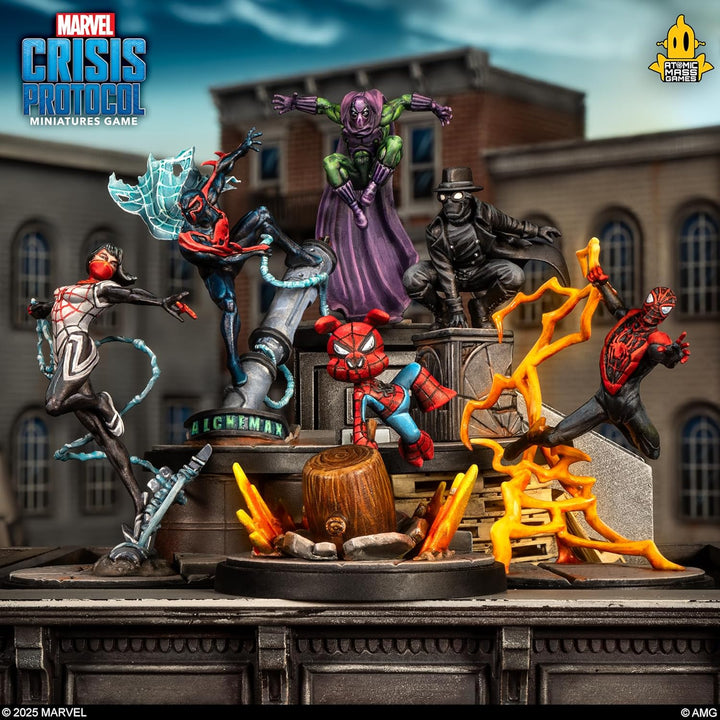Asmodee, Marvel: Crisis Protocol – Silk, Spider-Ham & Spider-Man Noir, Character Pack, Atomic Mass G