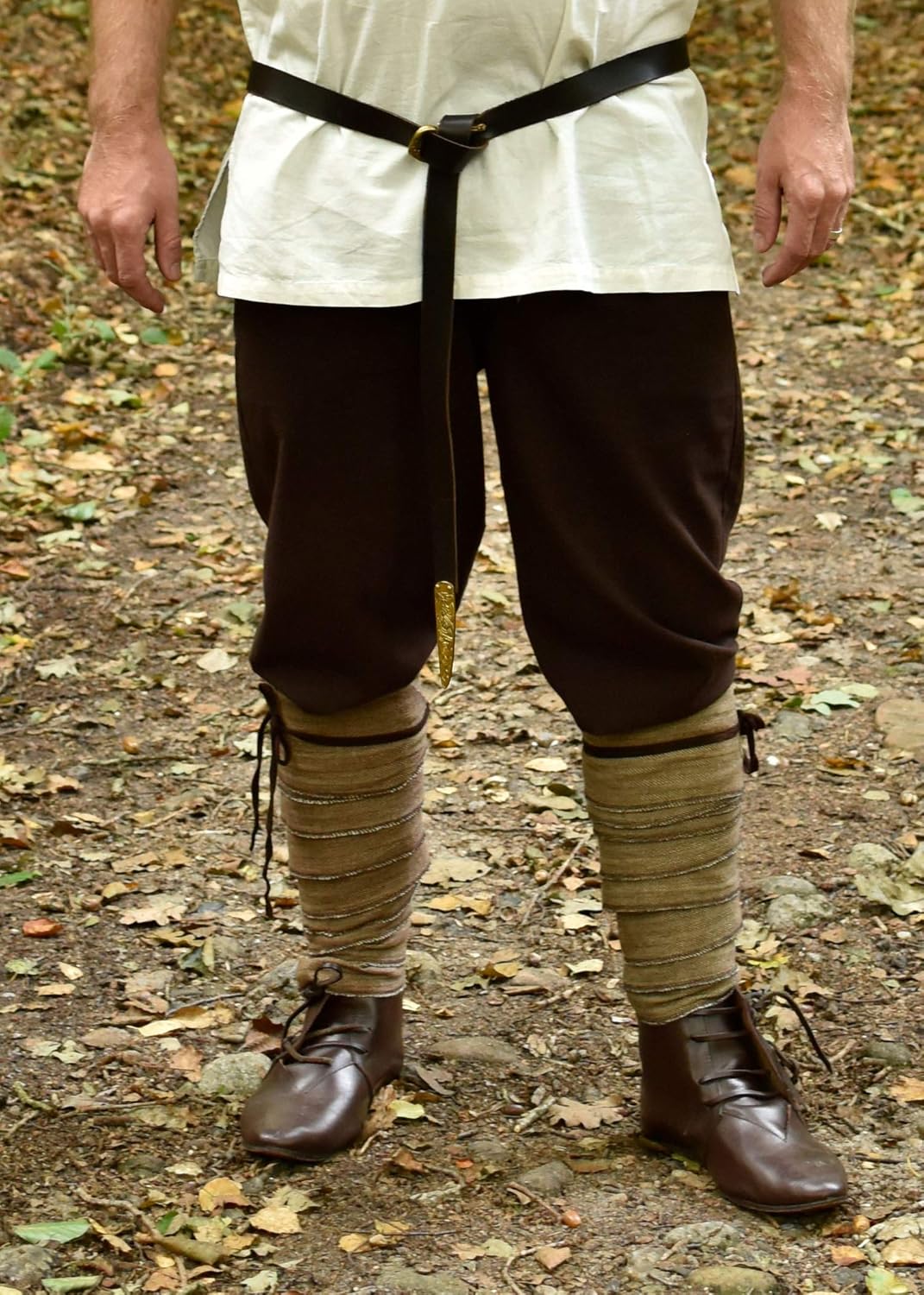 Battle-Merchant Mittelalter Wadenwickel für Damen und Herren, Paar, mit Fischgrätmuster für Mittelal
