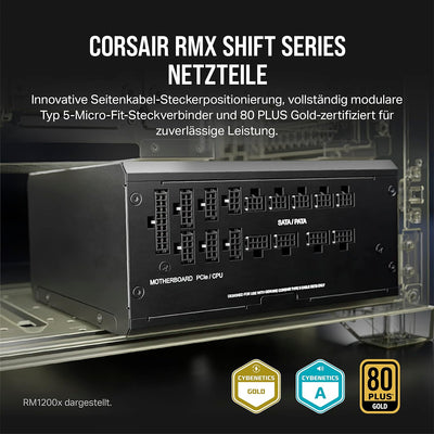 Corsair RM850x Shift Vollmodulares ATX-Netzteil - Modulare Seitenschnittstelle - ATX 3.0- & PCIe 5.0