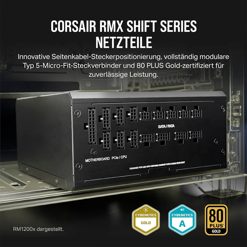 Corsair RM850x Shift Vollmodulares ATX-Netzteil - Modulare Seitenschnittstelle - ATX 3.0- & PCIe 5.0