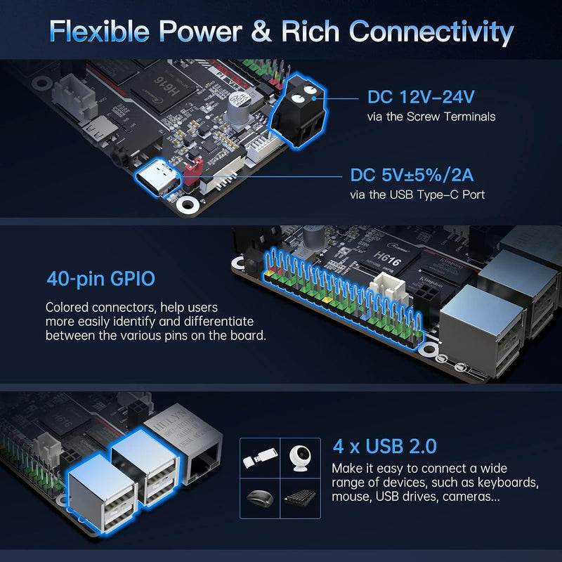 BIGTREETECH Pi V1.2 Control board 64bit Quad Core 1GB DDR3L 40-pin GPIO Compatible with SKR MINI E3