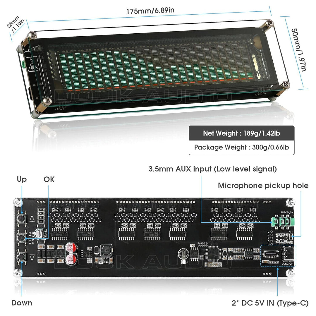 Nobsound AK2515 Music Spectrum Audio 15 Level Indicator VU Meter Screen Amplifier VFD LED Display Ve